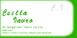 csilla vavro business card